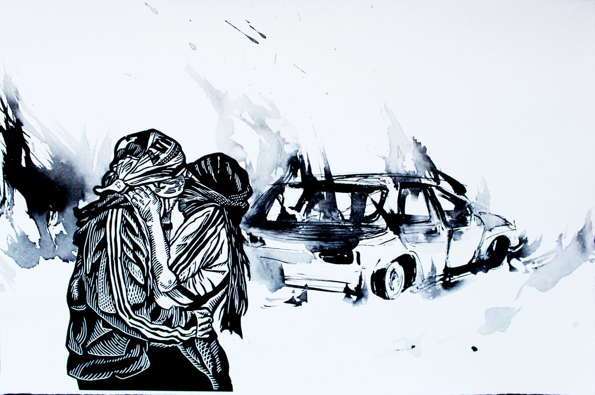 hiya_fr's tweet photo. "JUST THE TWO OF US" 🖤🔥
Collaboration sur pièce unique des artistes #Veneno et #Itvan.K
.
Technique : Linogravure et encre de chine
#revolt #love #riot https://t.co/RJlFFHbRhE