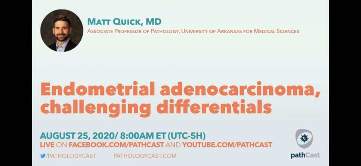 PriyathersiniN's tweet photo. Pathcast video 7! Nice Case based discussion on Endometrial carcinoma, covered the most usual dilemmas we face before signing out. Thank you @CharlesMatthewQuick @rdpatho https://t.co/3MOdrYNmZK