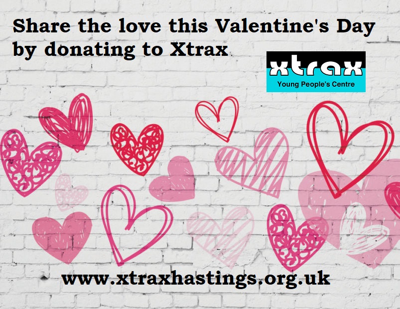 XtraxH's tweet photo. Share the love this Valentine’s Day by donating to Xtrax Young People's Centre so that we can continue to support many young people living in Hastings and surrounding areas. 
Find out more at https://t.co/AqlJDLX1BU 
#love #valentine #bemyvalentine #donate #help #support #xtrax https://t.co/yGsKCMntKy