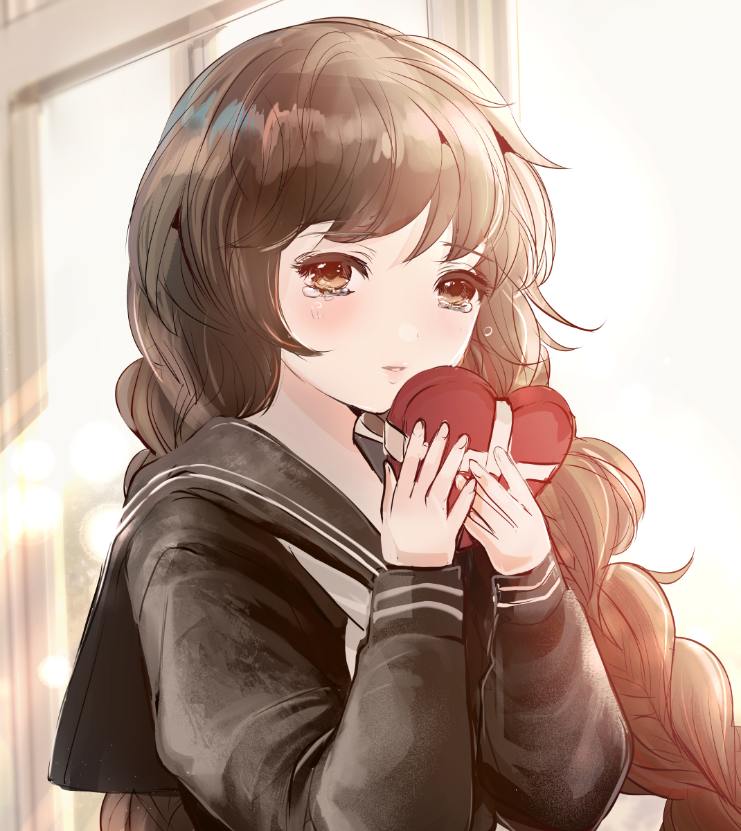 ずっと大好きだったよ アニメ塗 厚塗り 習作 少し切ないバレンタインデー こもりひっき 幻想少女絵のイラスト