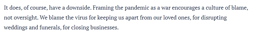 COVID is responsible for this. We are in a pandemic. Infectious viruses infect. COVID kills. The public blaming COVID or politicians from keeping family apart has ZERO effect on pandemic oversight.