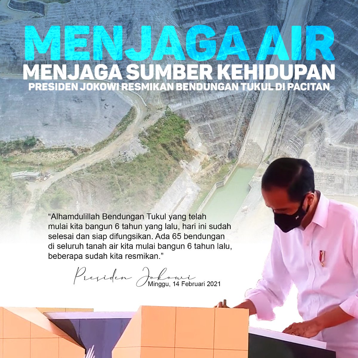Novitasari015's tweet photo. Manfaat Bendungan menjaga air dan sumber kehidupan~ @jokowi dalam peresmian Bendungan Tukul https://t.co/l20wv5GuOL