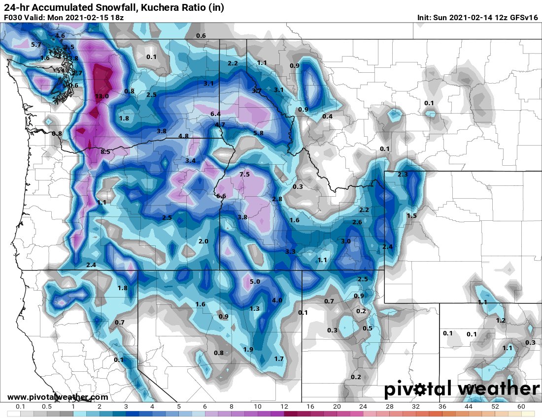 4. That may impact the fcst for precip type as we move through tonight and Mon morning. The Experimental GFS handles today best with 1-2" of snow, then maybe another inch north of Seattle Mon morning. It still shows 0.5" FZRA Seattle-North Bend Mon mrng though!  #wawx