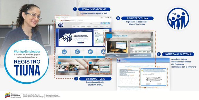 oaivssbarinas's tweet photo. #DelInteres | Amigo Empleador registra tu empresa a través del Regitro TIUNA en nuestro portal web https://t.co/W4ZKs5Ba2K contribuye a la seguridad social de los trabajadores. #IVSS #PrevenirEsVencer @NicolasMaduro @MagaGutierrezV @ivssoficial https://t.co/1qzzECv8Ky