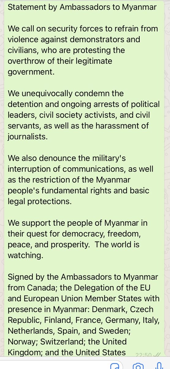 Statement by the Ambasadors in Myanmar