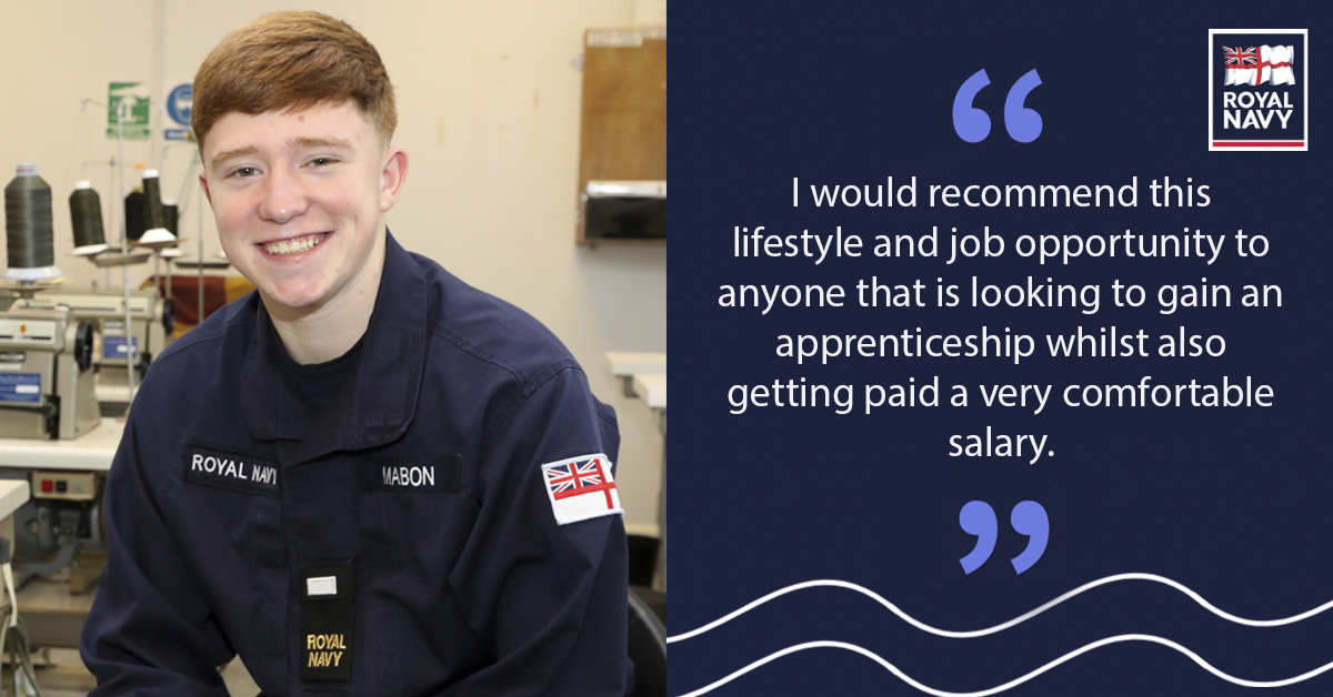 RoyalNavy's tweet photo. (6/7) Myles is an #apprentice Survival Equipment Technician with the #RoyalNavy. He aims to qualify through on the job training, to represent his country, and travel the world.
#NAW21 #BuildTheFuture #ThreadTweet https://t.co/CRlhjrvFHD