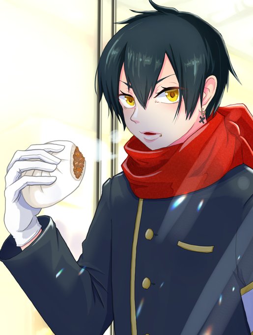 肉まんを食べるイケメンのtwitterイラスト検索結果