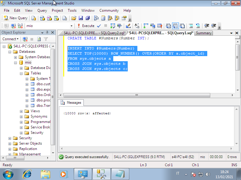 ivanonatalini68's tweet photo. Sql Server Administration.
A method to create large table of numbers.
#sqlserver #administration #sql #largetable #dba #database #query #tsql #windows #backend #aws #rds #fullstack https://t.co/MhBjV1NNSk