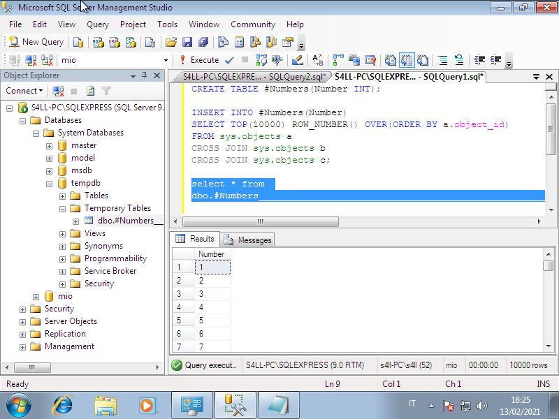 ivanonatalini68's tweet photo. Sql Server Administration.
A method to create large table of numbers.
#sqlserver #administration #sql #largetable #dba #database #query #tsql #windows #backend #aws #rds #fullstack https://t.co/MhBjV1NNSk
