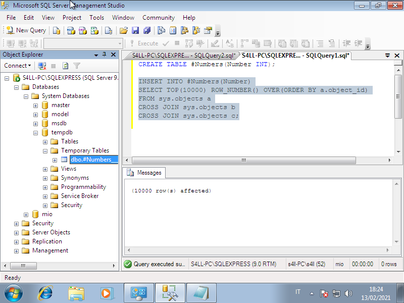 ivanonatalini68's tweet photo. Sql Server Administration.
A method to create large table of numbers.
#sqlserver #administration #sql #largetable #dba #database #query #tsql #windows #backend #aws #rds #fullstack https://t.co/MhBjV1NNSk