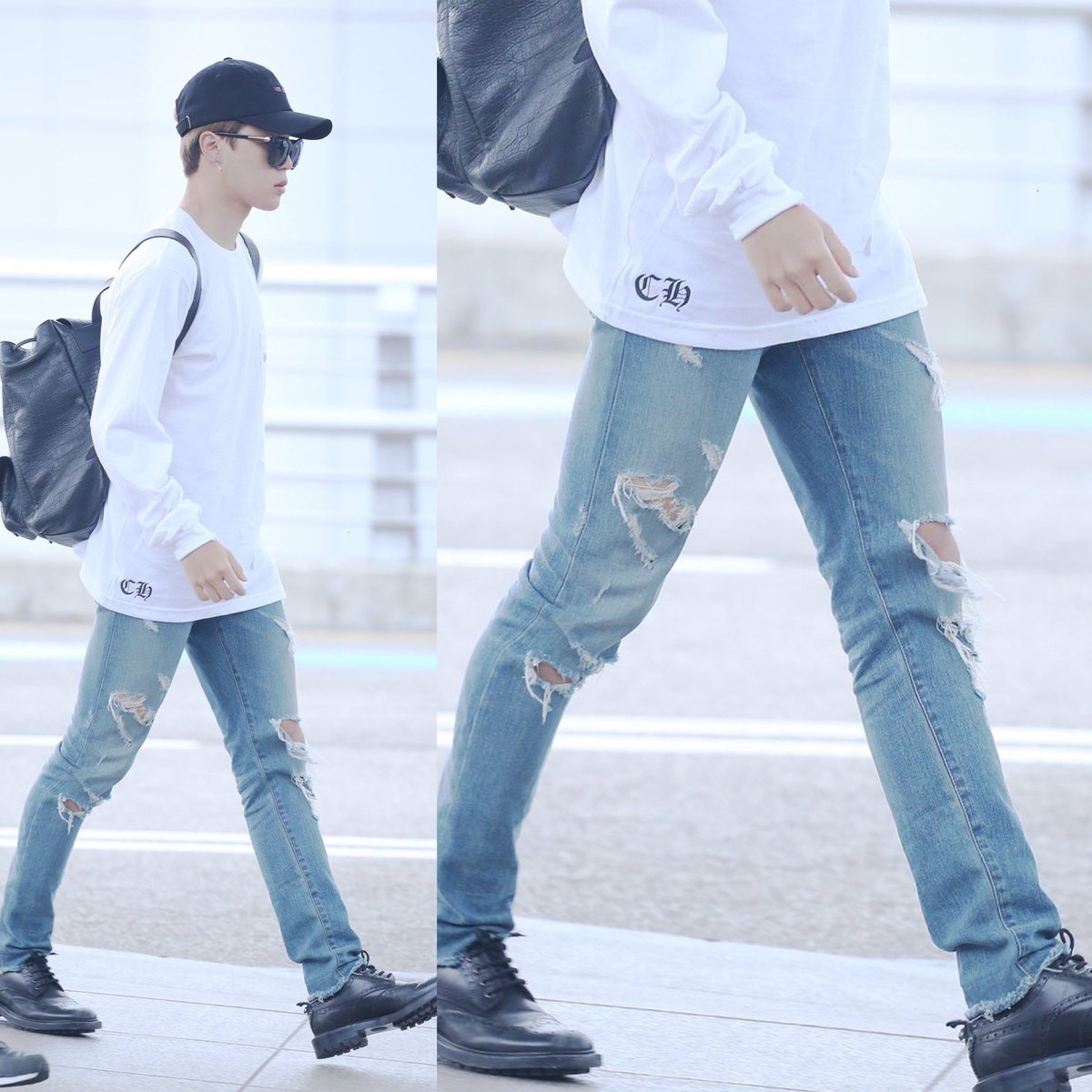 jimin's legs with this ripped jeans a thread