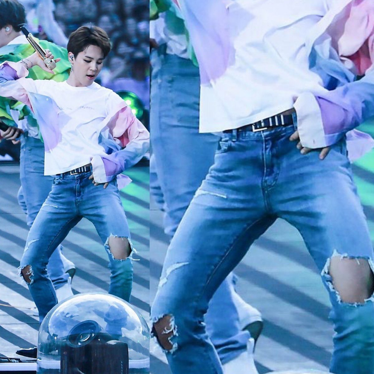 jimin's legs with this ripped jeans a thread