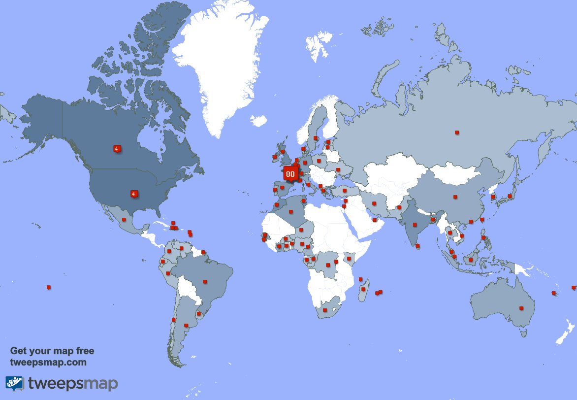 Merci beaucoup à mes 4 nouveaux abonnés qui vivent en: Argentine, et plus la semaine dernière. tweepsmap.com/!henrikaufman