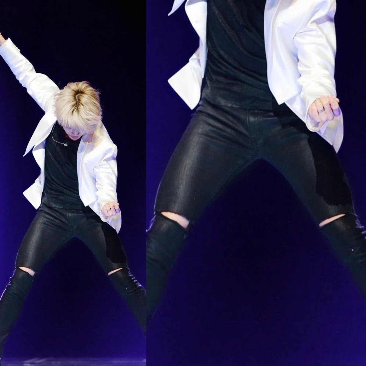 jimin's legs with this ripped jeans a thread