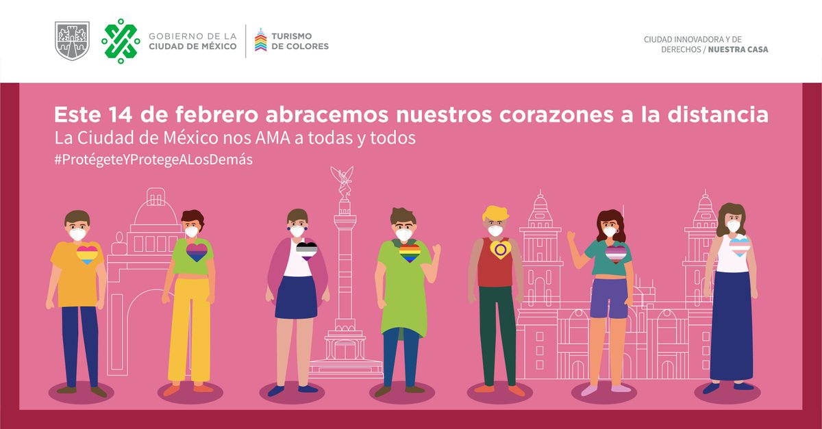 turismocdmx's tweet photo. 💚🏹🤗¡Recibe nuestros abrazos a distancia!
🏳️‍🌈En la #CDMX valoramos enormemente la diversidad y todos los colores en los que el amor se puede expresar.🙌
Disfruta este #14DeFebrero y sigue cuidando a quienes te rodean.💞
#AbracemosCorazones 
#TurismoDeColores https://t.co/w00LVfRLSx