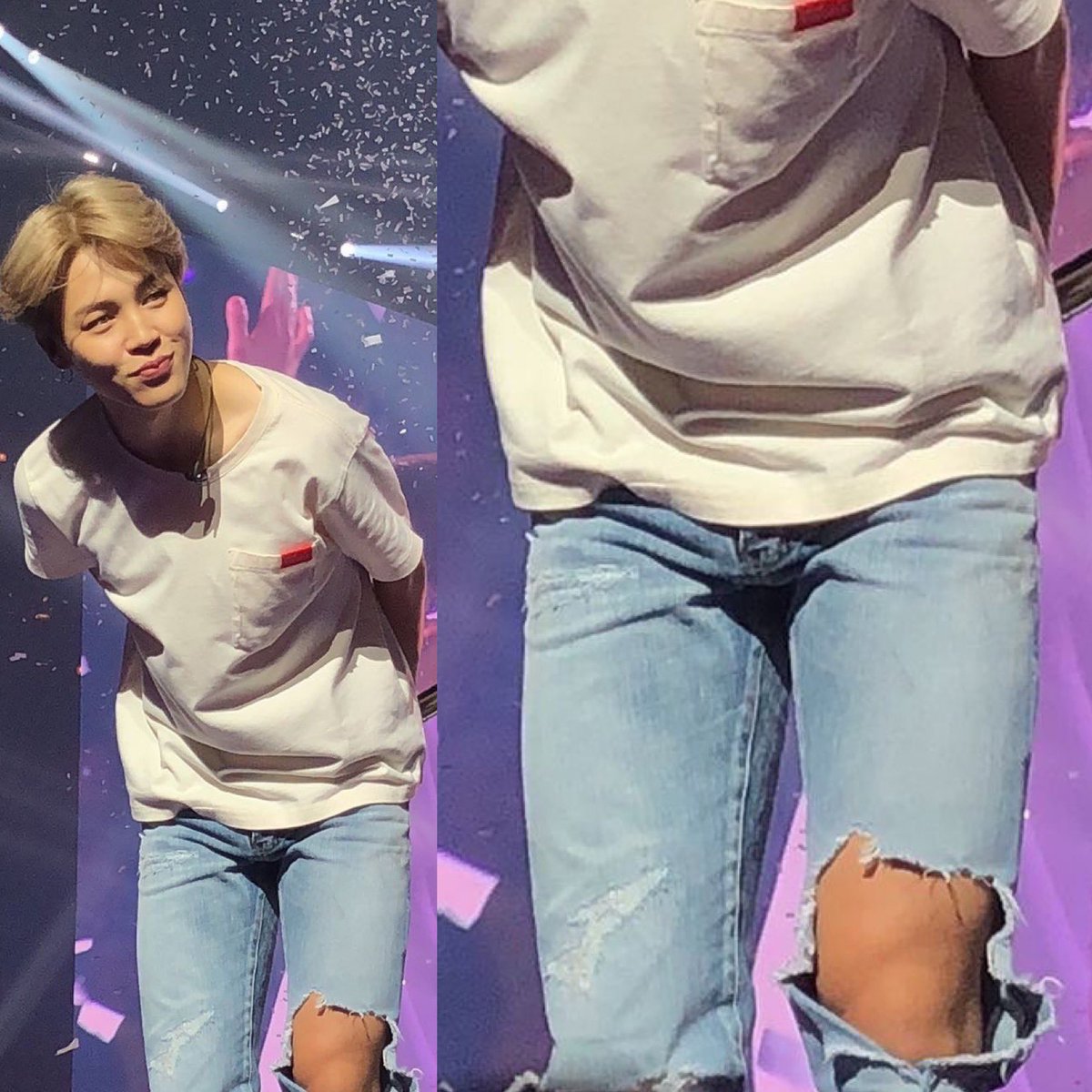 jimin's legs with this ripped jeans a thread