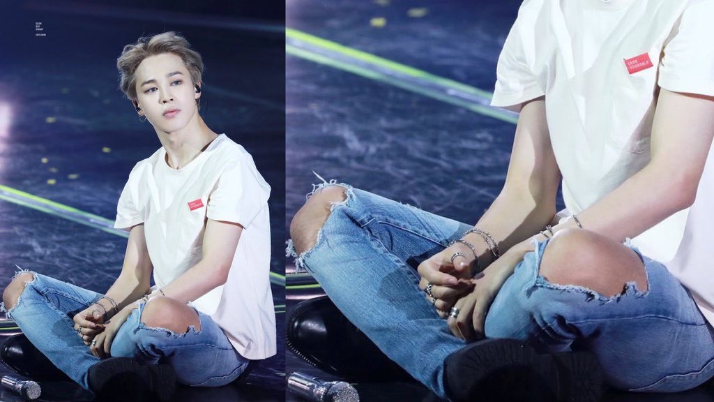 jimin's legs with this ripped jeans a thread