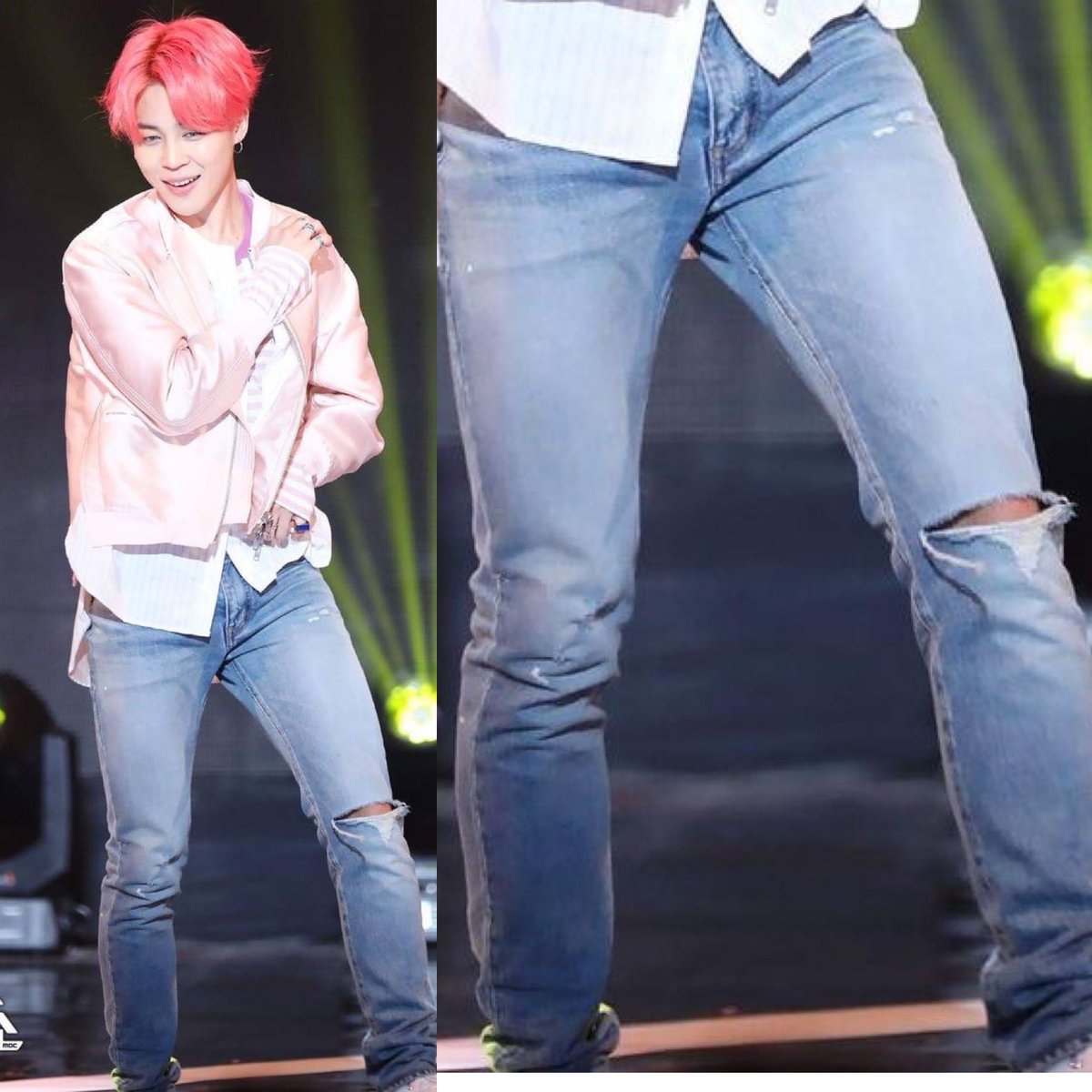 jimin's legs with this ripped jeans a thread