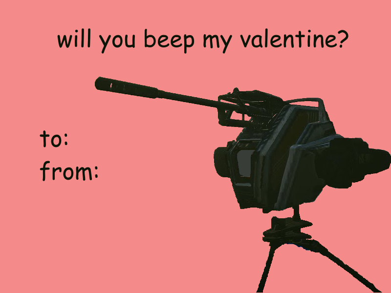 planetside2's tweet photo. Greeting cards for your (battlefield) crush - a dating tactic as old as Auraxis.

Happy Valentine's Day from the @RoguePlanetSD team 💝

(HT @CatgirlVs for the lovely spitty!) https://t.co/tKiBlxUgo2