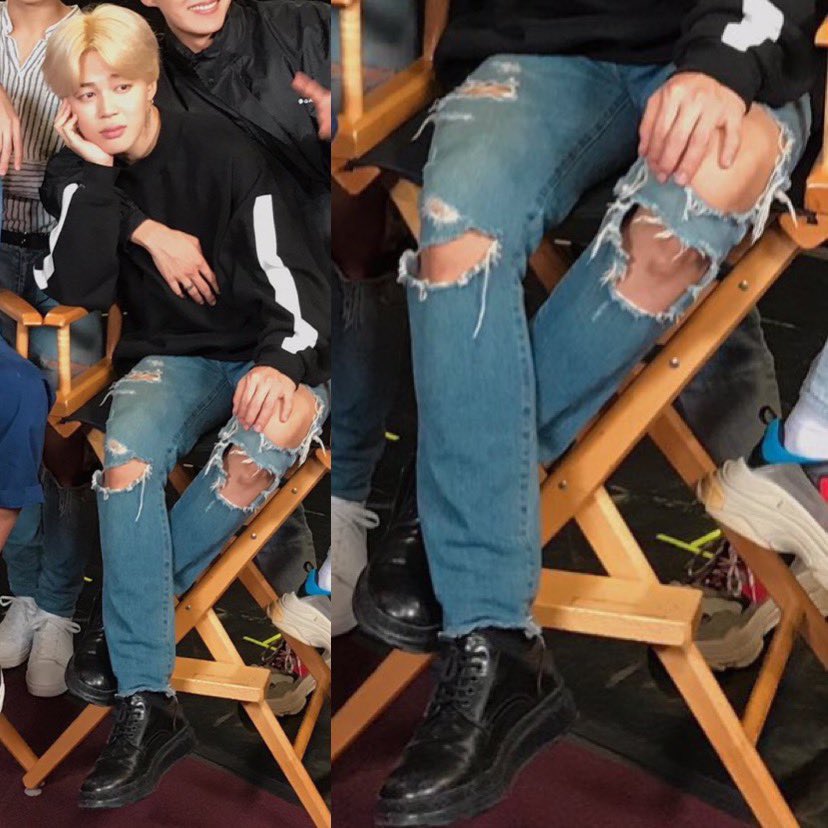 jimin's legs with this ripped jeans a thread