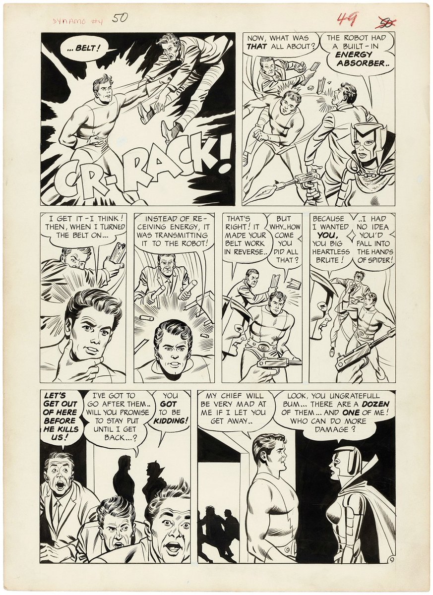 HakesAuctions's tweet photo. Last week we shared some #THUNDERAgents #comicart. But there's more! ✅ out #ChicStone's art for #Dynamo #4 (June 1967) up for bid at @HakesAuctions, with Dynamo using his #ThunderBelt to avoid a beating! https://t.co/0wiPSmaApp
#TowerComics #IronMaiden #comicbooks #ComicArtFans https://t.co/XqiiBuE0Qe
