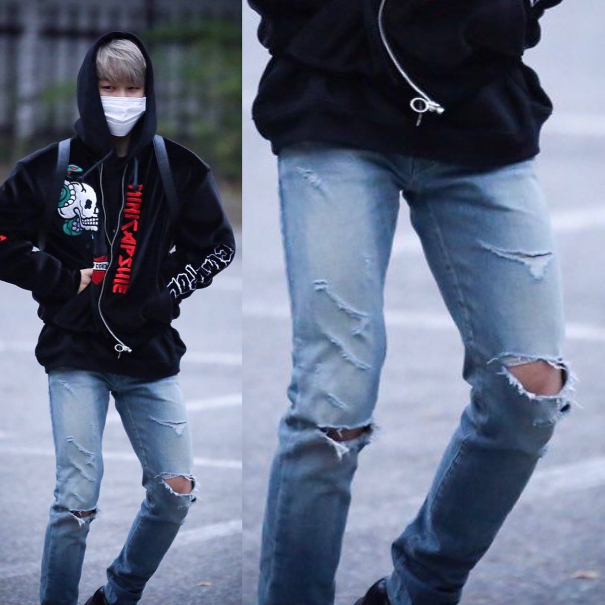 jimin's legs with this ripped jeans a thread