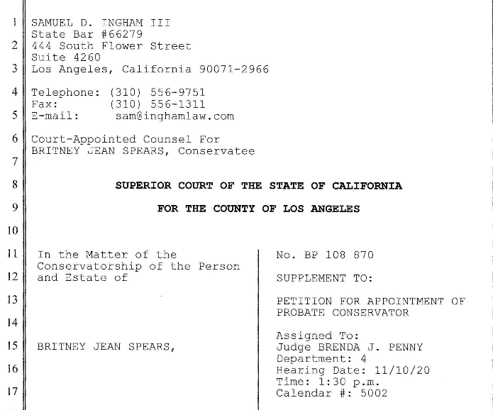 Lou Taylor and her company Tri Star resigned as Britney's business manager (that Britney never hired) in November 2020, without prior notice to Britney. Jamie selected Michael Kane as the new business manager to Britney, again, without any notice to Britney.
