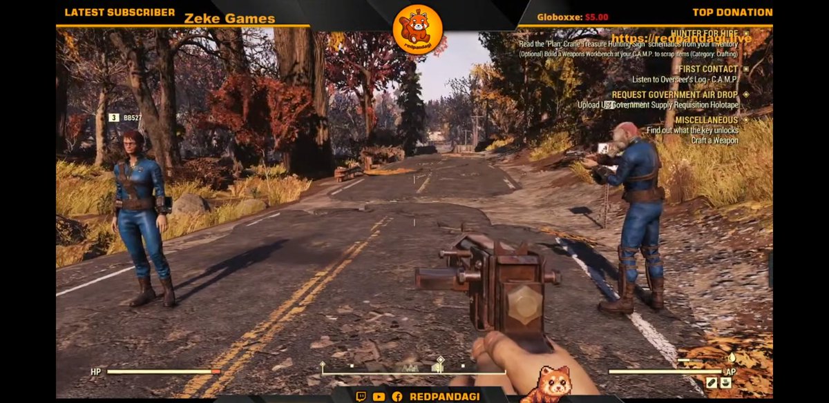 redpandagi's tweet photo. Met some awesome gamers playing #fallout76wastelanders 
1 player even gifted me! Amazing! 
https://t.co/oxpZS1CeeY

#game #gaming #fallout #redpandagi #gamingcommunity #gamer #gamergirl #gamers #redpanda #gaminglife #PCGaming https://t.co/RhMcY9LWRR