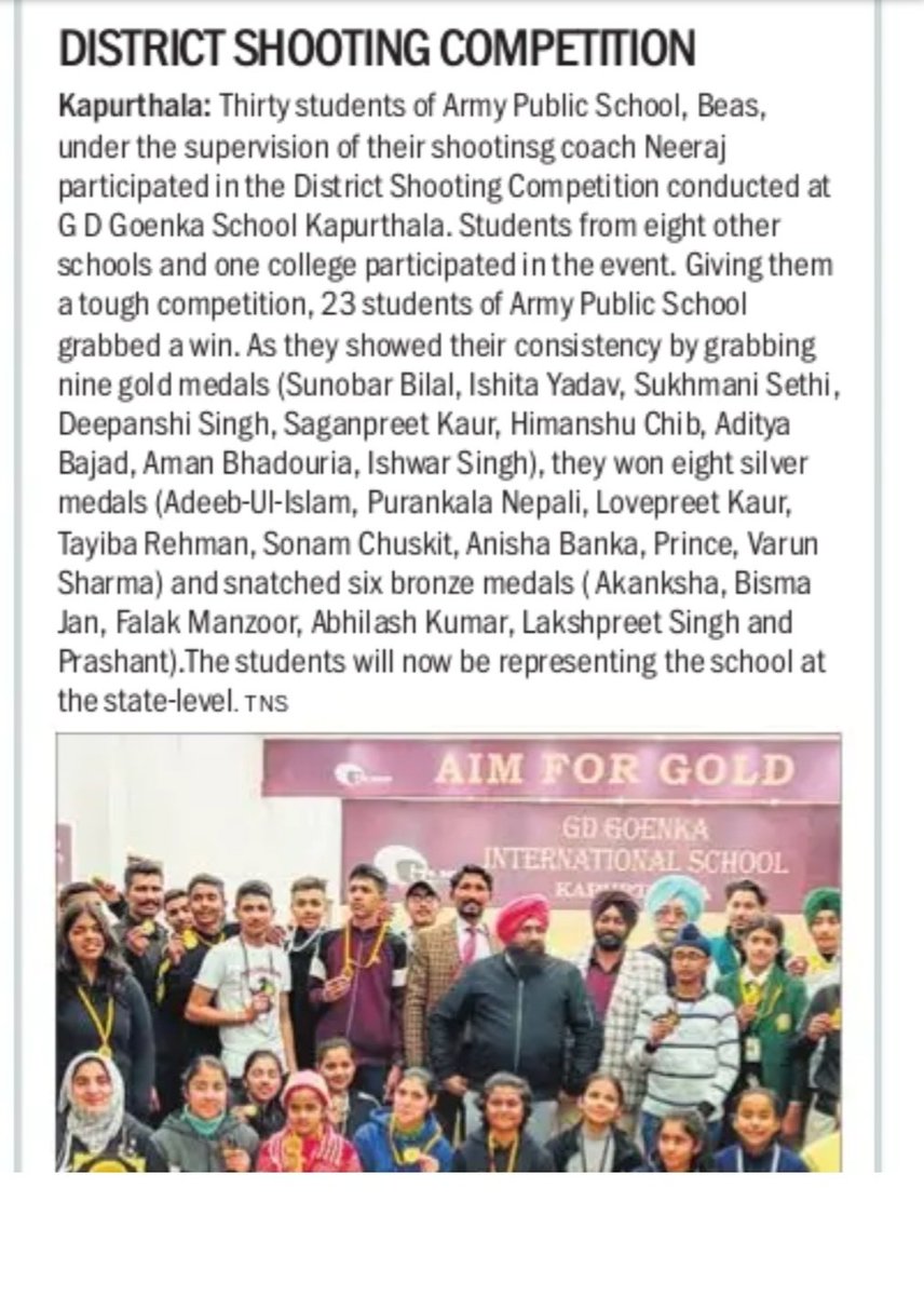 apsbeas's tweet photo. Army Public School Beas in news. https://t.co/ZUY53xmtSs