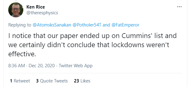 let's go to an actual Paper in the BMJ - number 11 - the problem here is the authors themselves strongly disagreed with Ivor's interpretation - as the 1st author  @theresphysics highlights here  https://twitter.com/theresphysics/status/1344236088706138112?s=20