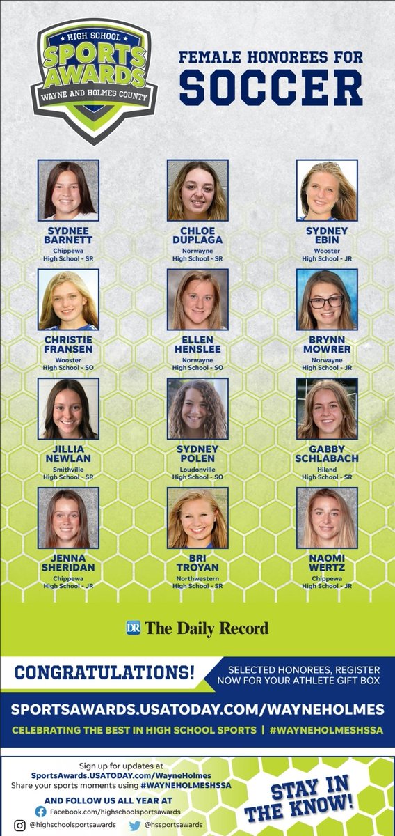 GSOC: Congratulations to <a href="/sydneea_10/">Sydnee⚽️🤍</a>, <a href="/ChloeDuplaga/">chloe duplaga</a>, Sydney Ebin, Christie Fransen, Ellen Henslee, <a href="/MowrerBrynn/">brynn mowrer</a>, <a href="/Jillian_Newlan/">Jillian Newlan</a>, <a href="/PolenSydney/">Sydney Polen</a>, <a href="/gabby_schlabach/">Gabby Schlabach</a>, <a href="/JennaSheridan3/">Jenna Sheridan</a>, @bri_troyan and Naomi Wertz for being selected 1st Team All-Daily Record #TDR #LoadedSquad