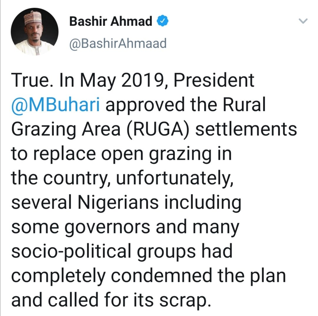 General_Somto's tweet photo. There Is No Free Lands For RUGA Settlement In The South. Let The @NigeriaGov Establish RUGA Settlements In Sambisa Forest. There Is Enough Free Lands To Go Around For Fulani Herdsmen There. If The Fulani Herders Want Lands For Ranching In The South, Then Let Them Buy Or Lease It. https://t.co/IJmbZmwuJl