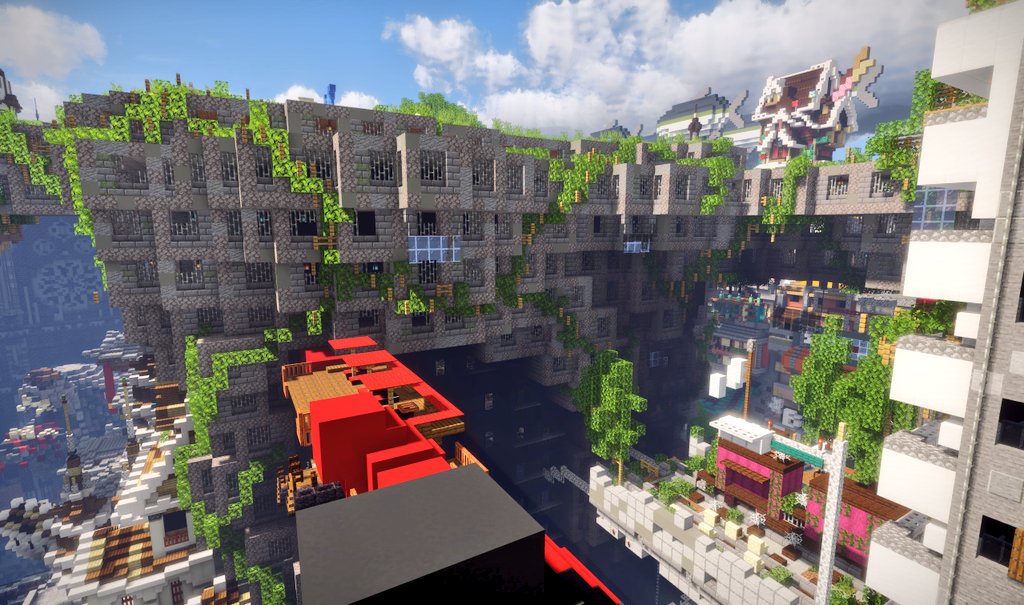 まっきぃ コロニー建築 新たな敷地を求めて自ら集合体を形成し群れのように拡大していく生物のような廃墟建築を作りました Minecraft違法建築イベ Minecraft建築コミュ T Co L4gpnkiouv Twitter