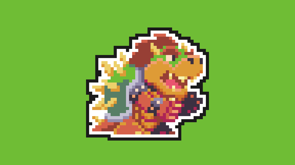 pixel_omle's tweet photo. bowser.png #papermario #pixelmario #pixelart #gbc #demake #gameboy #nintendo #N64 #bowser #BowsersFury https://t.co/XAHPRvhu6s