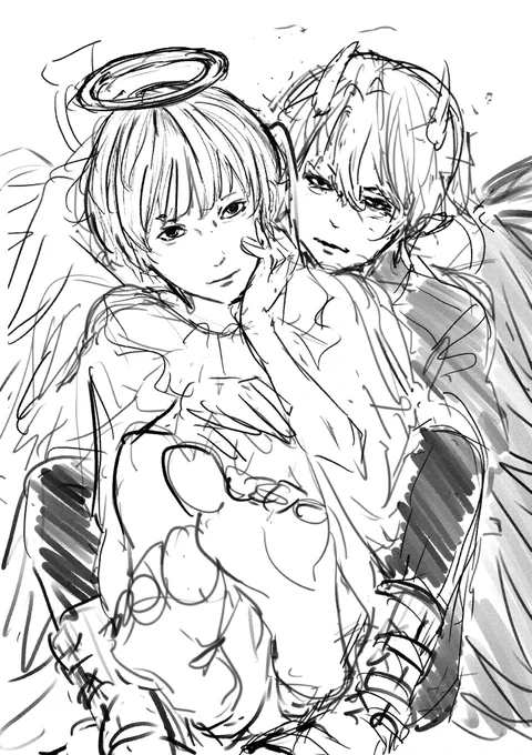 天使😇と悪魔😈

#絵描きさんと繋がりたい 
#イラスト 