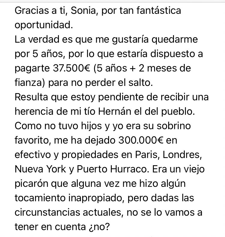 NitoSetroc's tweet photo. Hace poco me llegó un email ofreciéndome un piso de alquiler espectacular a un precio espectacular que olía a timo también de forma espectacular... intrigado, pedí más información. 

Lo que ellos no sabían es que habían despertado a Nito, El Príncipe Nigeriano... https://t.co/z1nbDvq6Mx