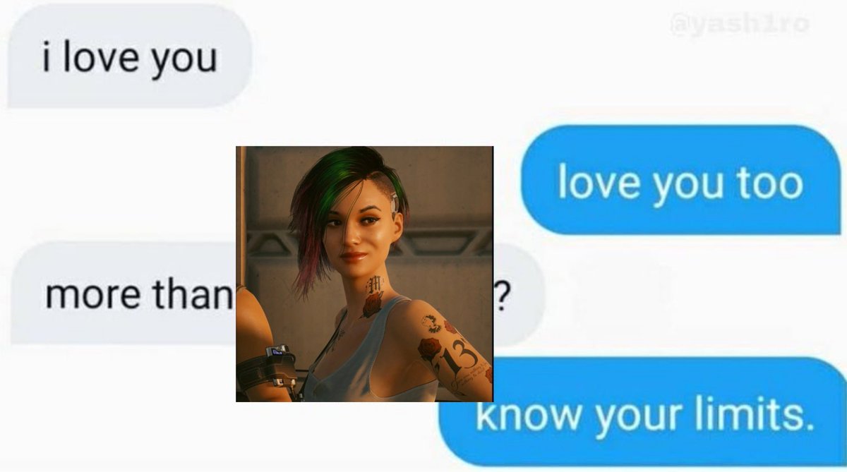 TheHip3rs's tweet photo. Happy Valentine's Day to all of you, I know that you too are in love with a particular person, it can only be like this😍❤ #Cyberpunk2077 @PaweSasko @pawpanasiuk @CyberpunkGame https://t.co/6Bh0t9uUCJ