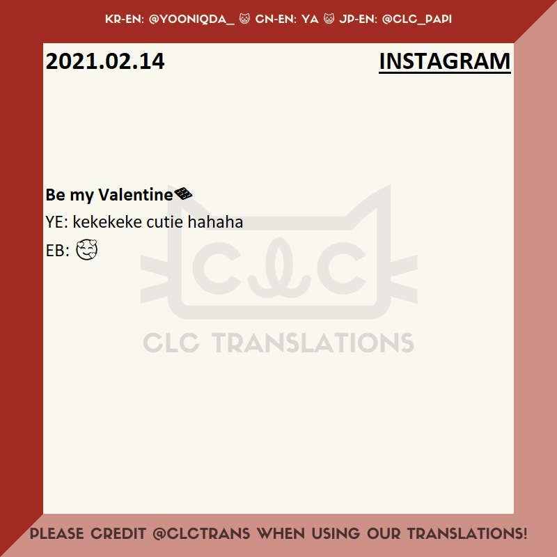 clctrans's tweet image. [#Eunbean INSTAGRAM]
210214
instagram.com/p/CLRUIgHnpKk/
@CUBECLC #CLC #씨엘씨 #clctrans