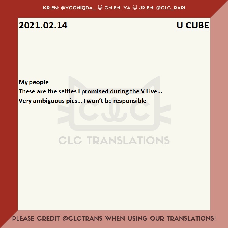 clctrans's tweet photo. [U CUBE]
210214 #Seunghee
@CUBECLC #CLC #씨엘씨 #clctrans https://t.co/wZe7V94aOu