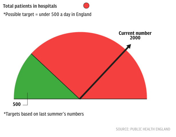 Total patients in hospitalHospital capacity – or a lack of it – is what ultimately drives lockdown. No government can allow its health system to be overwhelmed.