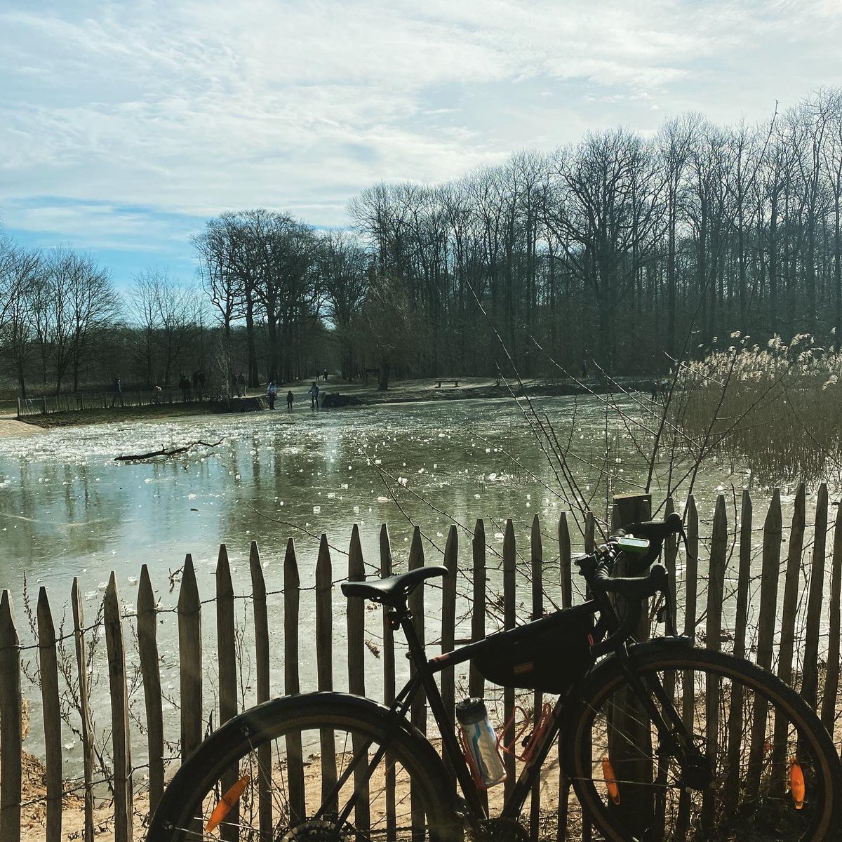 Sortie #gravel en forêt de Montmorency avec mon #konarovest . J’ai pas tenté la traversée de l’étang #javaisoubliemonmaillot