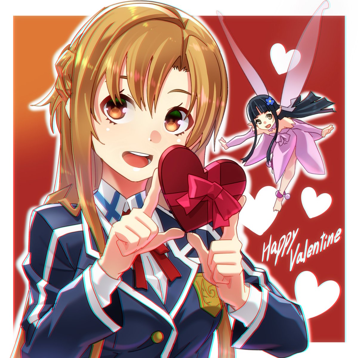 アスナ(SAO) 「ハッピーバレンタイン! #sao #sao_anime 」|IsII◆『聖戦勇戯』第1巻発売中！のイラスト