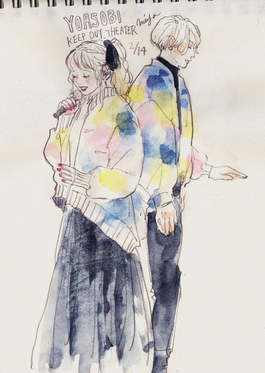 YOASOBI #KEEPOUTTHEATER 配信聴きながら描きました 