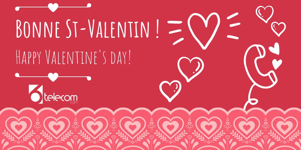 6Telecom's tweet image. 6Telecom vous souhaite tout l'amour que vous méritez ! 💖
Joyeuse Saint-Valentin !
Happy Valentine's Day !