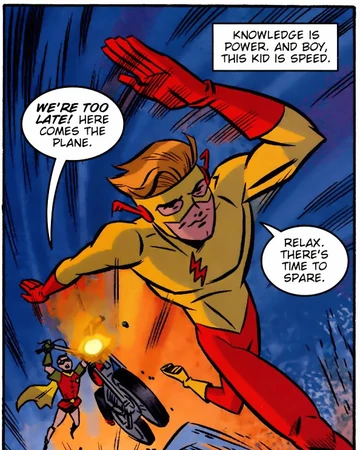 Wally West - Kid FlashThe Nephew of Barry Allen and Iris West who joined a team of young heroes after the defeat of the Centre.