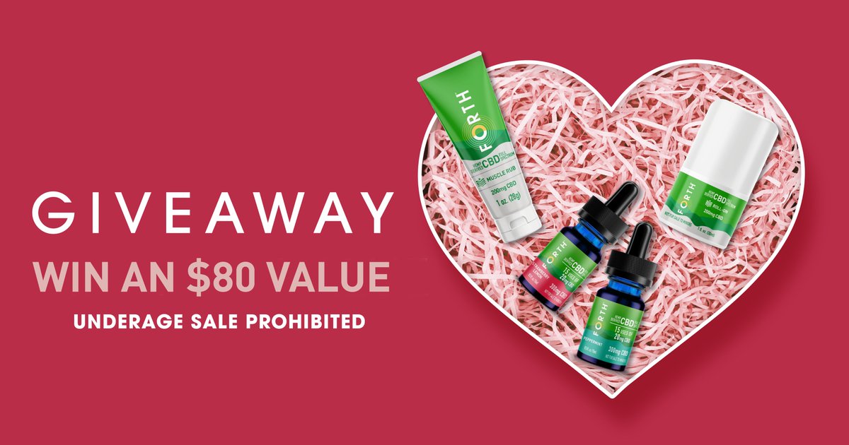 MyForthCBD's tweet photo. We want to hear from you: What do you love most about #CBD ? Like our profile, comment below, and you may receive one of our CBD Wellness Bundles, an $80 value! #ValentinesDay #Giveaway #Contest #GiveawayAlert Terms &amp; Conditions: https://t.co/G4QPoTfLUT UNDERAGE SALE PROHIBITED https://t.co/3fC4O534Yx