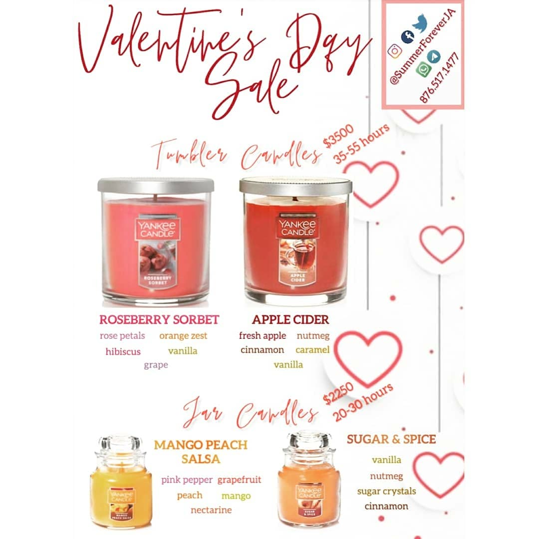 SummerForeverJA's tweet photo. Looking for a last minute Valentine's Day Gift? @SummerForeverJA has your back!๐ Assorted incense & incense holders also on sale! DM to order. Sale ends Feb. 16.
#valentinesday #valentinesdaysale #scentedcandles #yankeecandle #lipbalm #eos #rubykisses #incense #love #jamaica https://t.co/NwpWsRnQmo