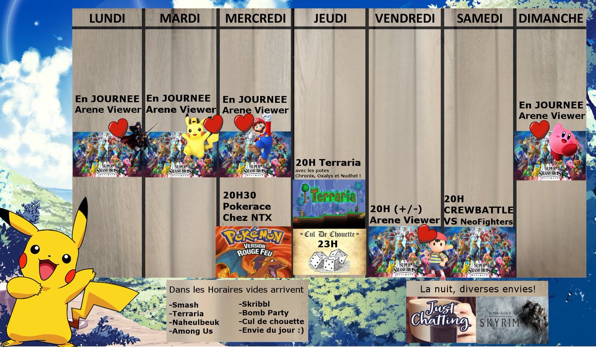 Planning de la semaine 💛

twitch.tv/so_live_