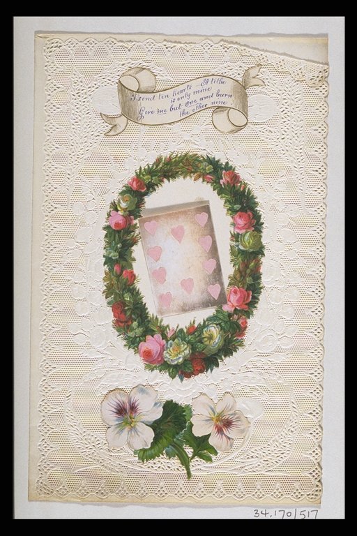 In the 1840s, when postal rates in Britain became standardized, commercially produced Valentine cards began to grow in popularity. The cards were flat paper sheets, often printed with colored illustrations and embossed borders.