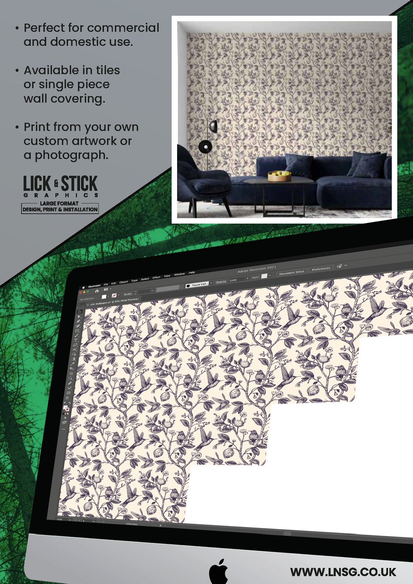 LicknSticker's tweet image. Our digitally printed wallpaper is the greener solution to vinyl wall graphics. Perfect for domestic feature walls and commercial use.  #officefitout #officedesign #officeinteriordesign #glasspartitions #workplace #interiordesigners